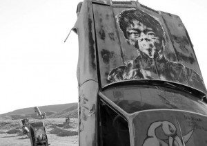 Sheri Samson The “World’s Largest National Junk Car Forest” in the Goldfield hills in Esmeralda County features half-buried vehicles as a form of art.