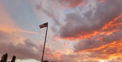 Craig Anderson - Monday night sunset with American flag
