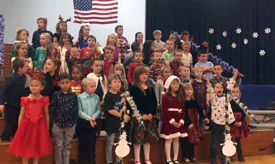 Courtesy photo  Hawthorne Elementary School students sang their hearts out at their Christmas program held last week. The program features new and old Christmas songs and carols and allows children to dress up and entertain their families. Both the students and teachers work hard ensuring that fun is had by all who attend.